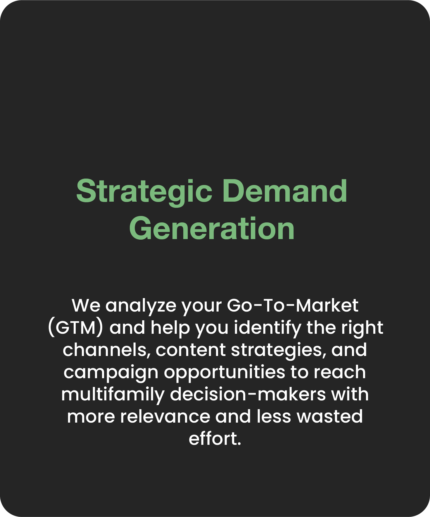 Strategic messaging and positioning