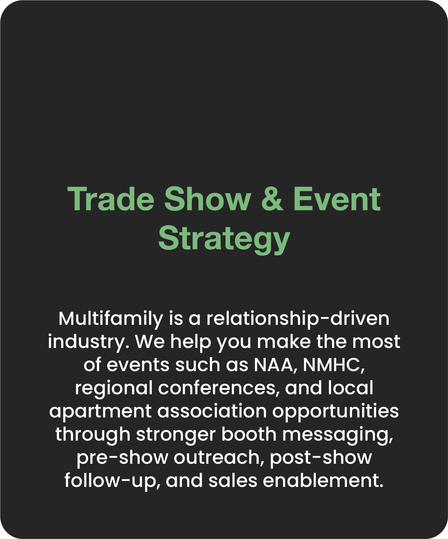 Trade show and event strategy